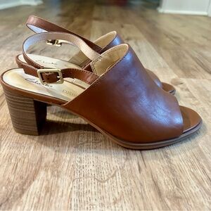 Clarks heeled peep toe sandal